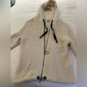 Eleventy Cream alpaca Hooded Cardigan size small